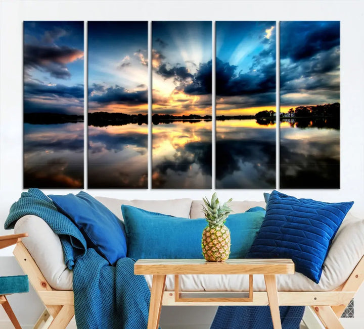 Blue Sunset to Your Walls with Our Beach View Canvas Wall Art Print