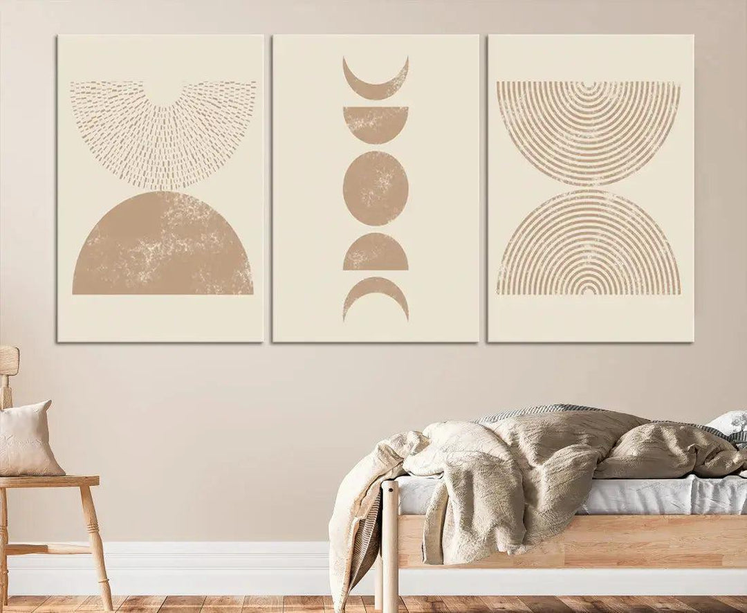 Boho Neutral Modern Mid Century Wall Art Canvas Print Minimal Art Decor