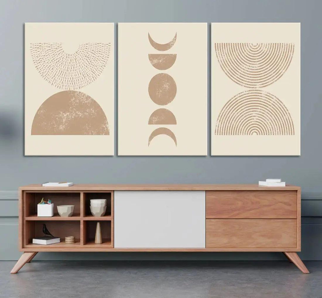 Boho Neutral Modern Mid Century Wall Art Canvas Print Minimal Art Decor