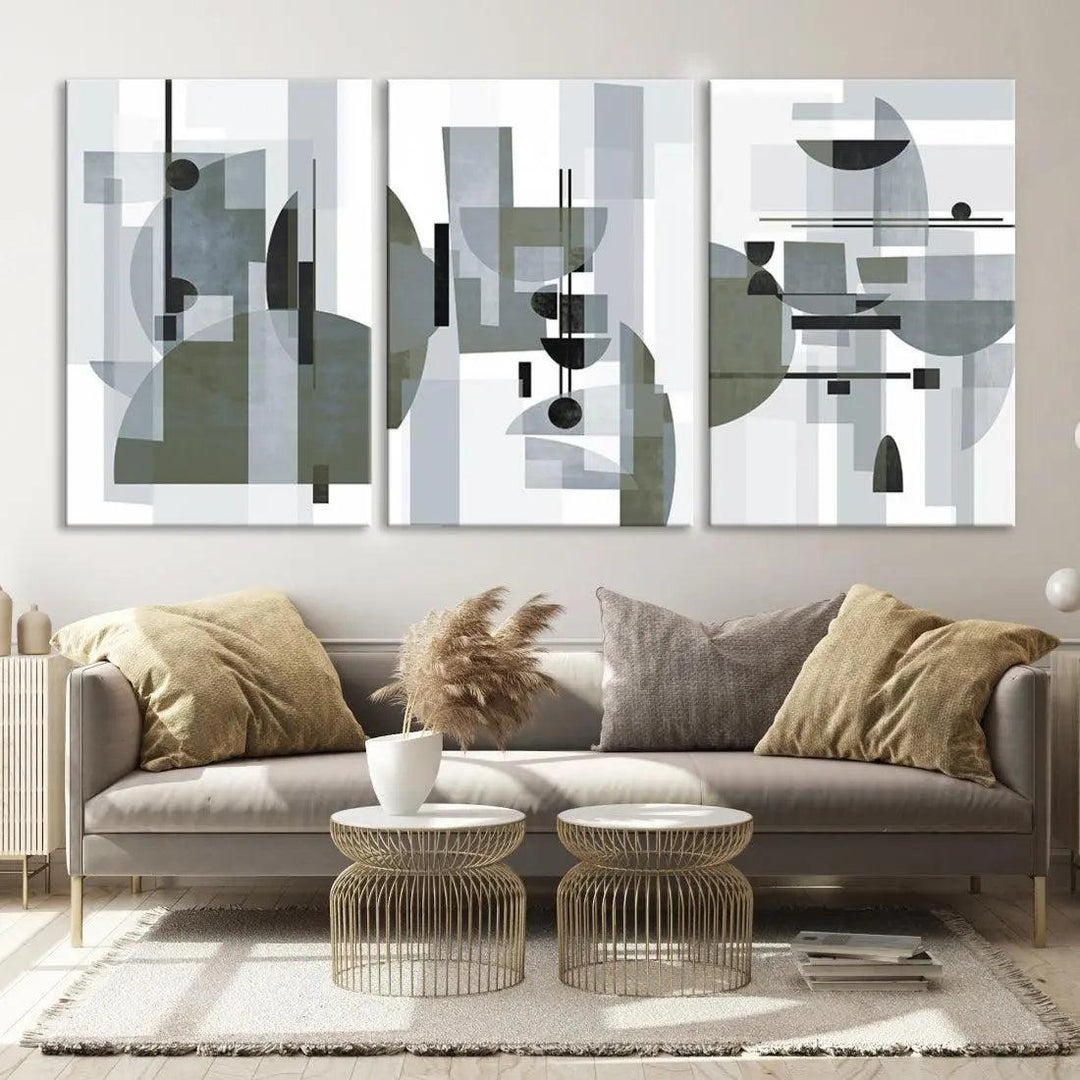 Boho Shapes Large Wall Art Canvas Print Modern Bohemian Style Wall Art