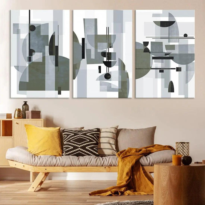 Boho Shapes Large Wall Art Canvas Print Modern Bohemian Style Wall Art