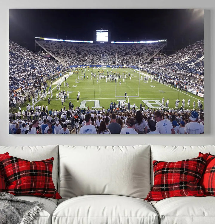 Brigham Young University Cougars Football Team Print - Provo LaVell Edwards Stadium Wall Art Canvas Print.