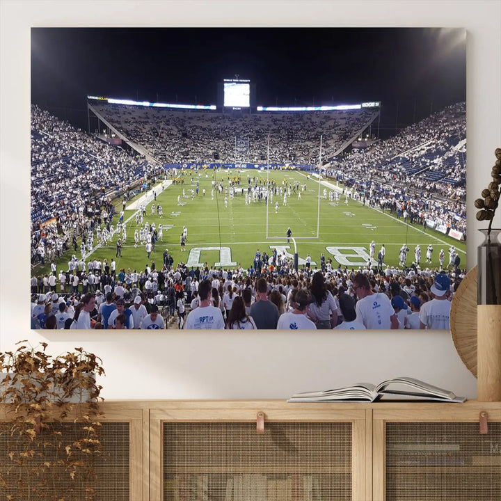 Brigham Young University Cougars Football Team Print - Provo LaVell Edwards Stadium Wall Art Canvas Print.