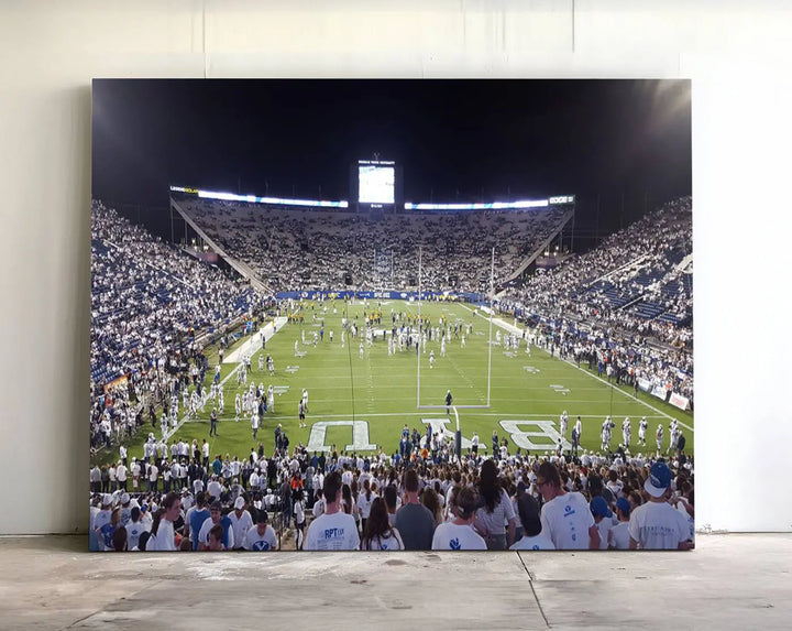 Brigham Young University Cougars Football Team Print - Provo LaVell Edwards Stadium Wall Art Canvas Print.