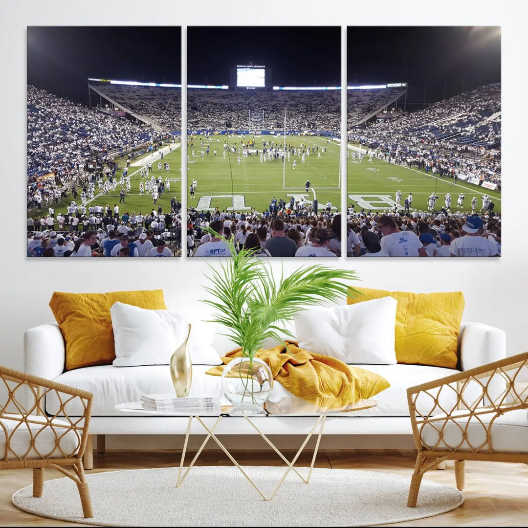 Brigham Young University Cougars Football Team Print - Provo LaVell Edwards Stadium Wall Art Canvas Print.