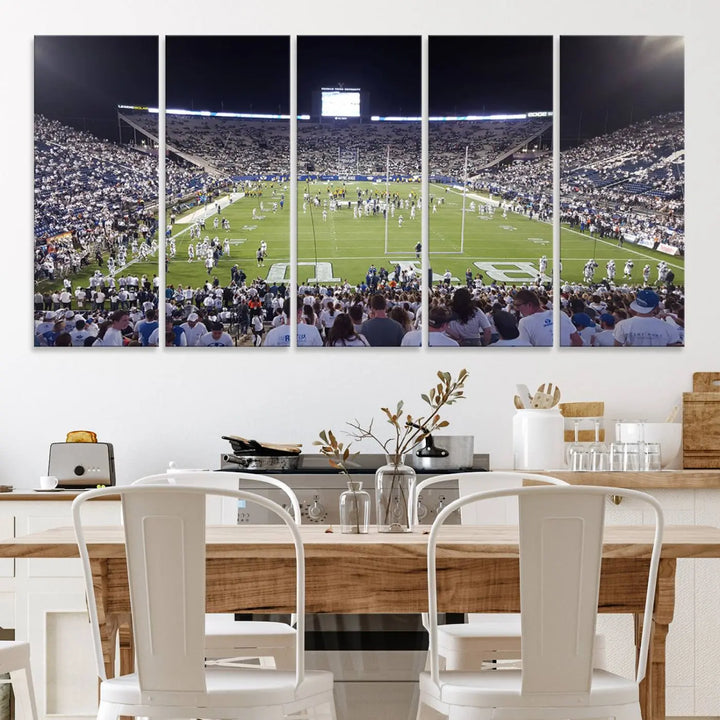 Brigham Young University Cougars Football Team Print - Provo LaVell Edwards Stadium Wall Art Canvas Print.