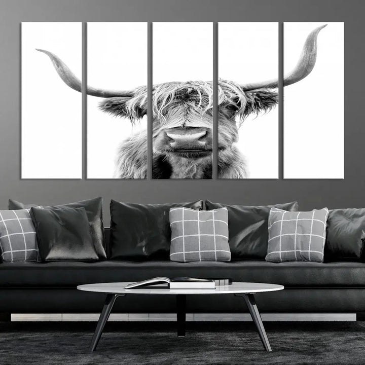 Bring the Charm of a Scottish Highland Cow to Your Farmhouse with Our Wall Art Canvas PrintA Rustic & Cozy Decor