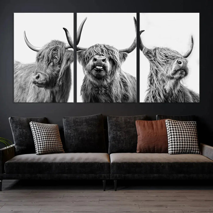 Bring the Charm of a Scottish Highland Cow to Your Farmhouse with Our Wall Art Canvas PrintA Rustic & Cozy Decor