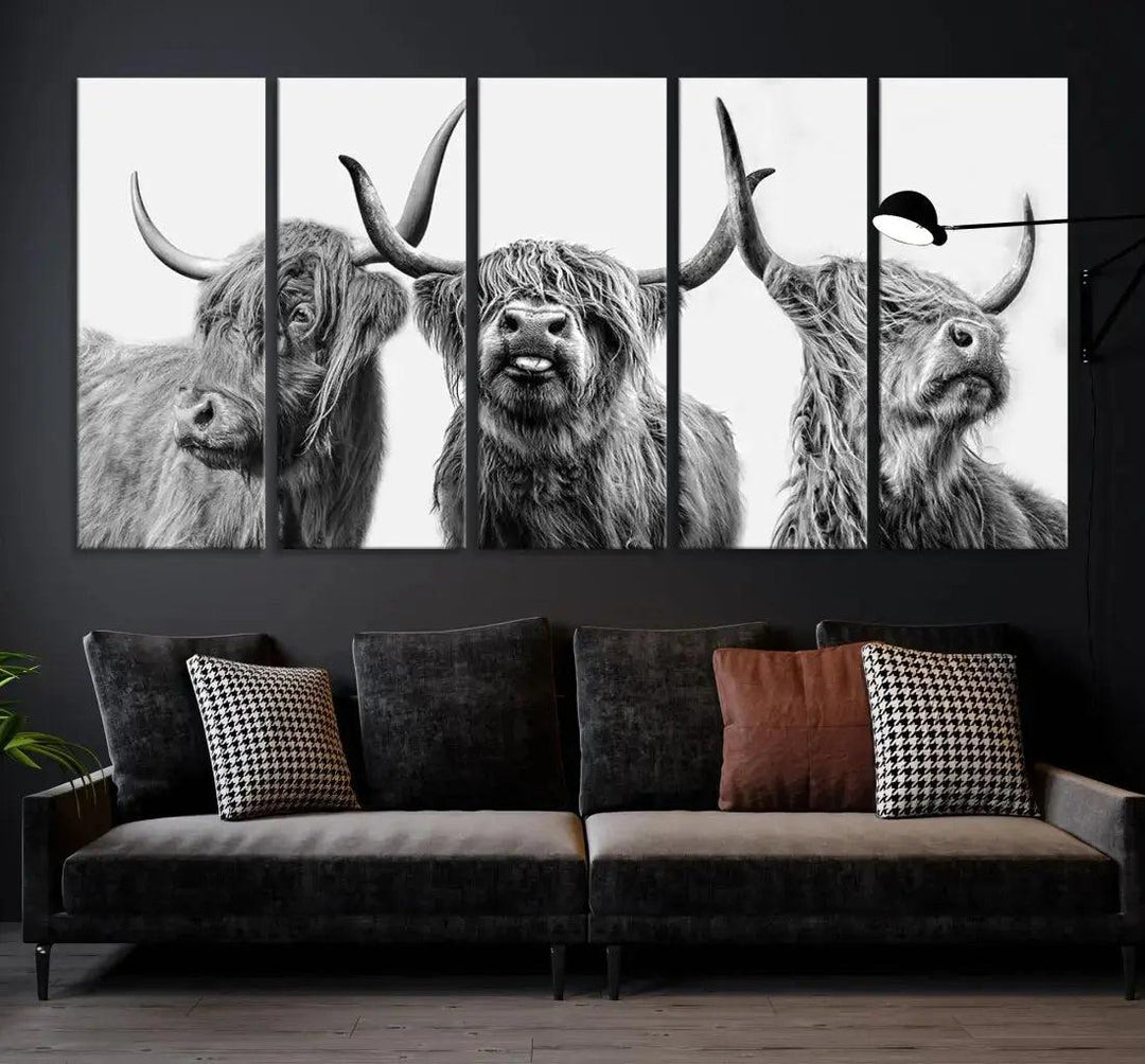 Bring the Charm of a Scottish Highland Cow to Your Farmhouse with Our Wall Art Canvas PrintA Rustic & Cozy Decor