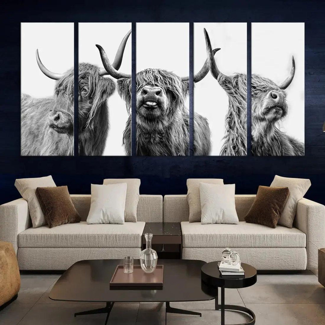 Bring the Charm of a Scottish Highland Cow to Your Farmhouse with Our Wall Art Canvas PrintA Rustic & Cozy Decor