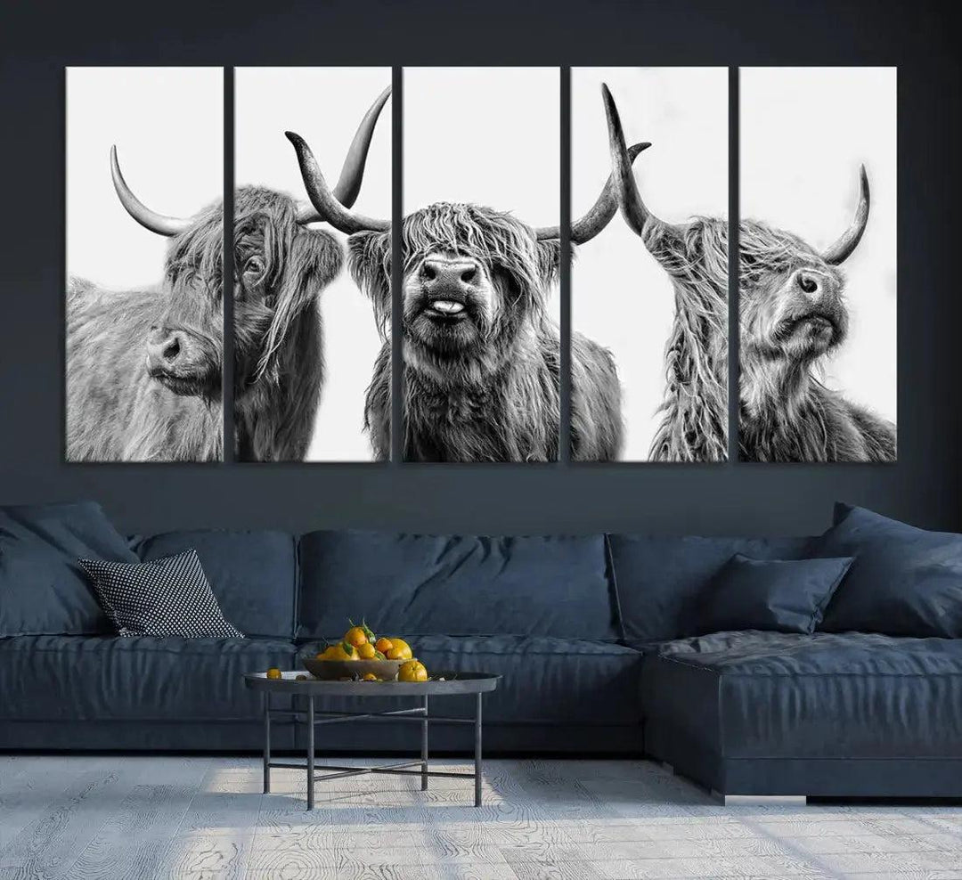 Bring the Charm of a Scottish Highland Cow to Your Farmhouse with Our Wall Art Canvas PrintA Rustic & Cozy Decor