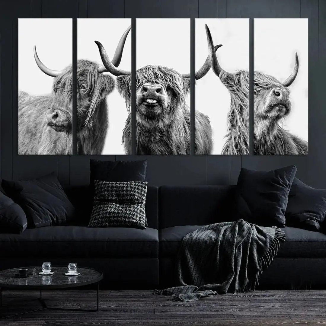 Bring the Charm of a Scottish Highland Cow to Your Farmhouse with Our Wall Art Canvas PrintA Rustic & Cozy Decor