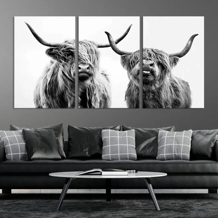 Bring the Charm of a Scottish Highland Cow to Your Farmhouse with Our Wall Art Canvas PrintA Rustic & Cozy Decor