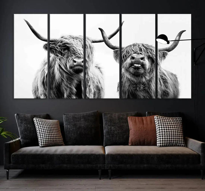 Bring the Charm of a Scottish Highland Cow to Your Farmhouse with Our Wall Art Canvas PrintA Rustic & Cozy Decor