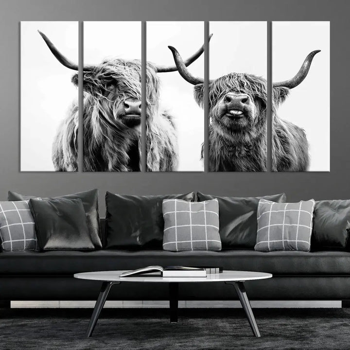 Bring the Charm of a Scottish Highland Cow to Your Farmhouse with Our Wall Art Canvas PrintA Rustic & Cozy Decor