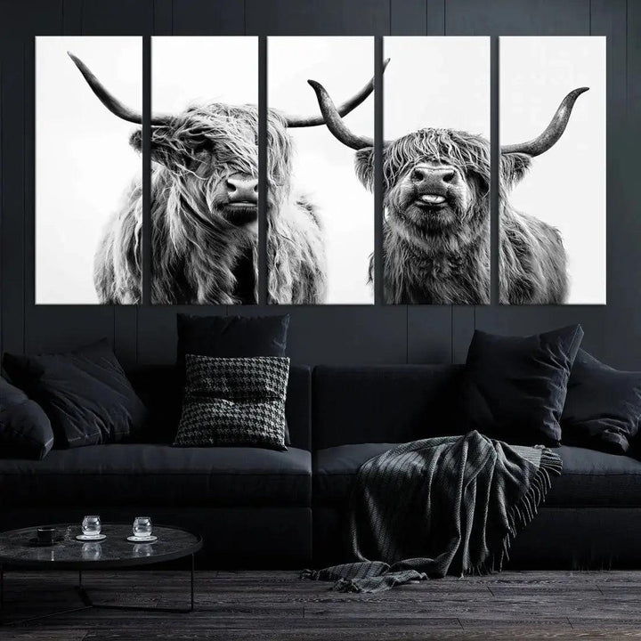 Bring the Charm of a Scottish Highland Cow to Your Farmhouse with Our Wall Art Canvas PrintA Rustic & Cozy Decor