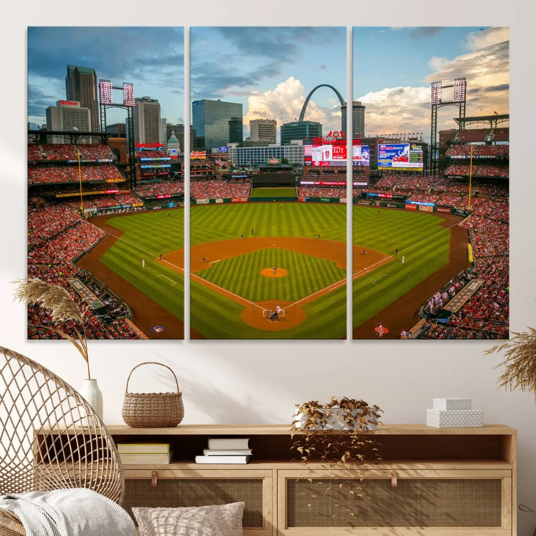 Busch Stadium St Louis Cardinals Baseball Stadium Wall Art Canvas Print