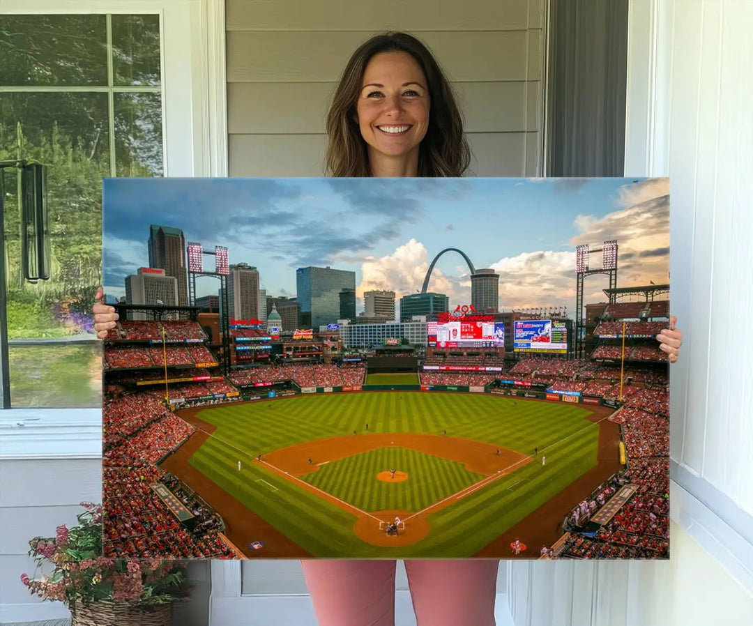 Busch Stadium St Louis Cardinals Baseball Stadium Wall Art Canvas Print