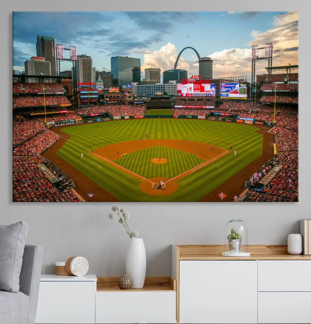 Busch Stadium St Louis Cardinals Baseball Stadium Wall Art Canvas Print