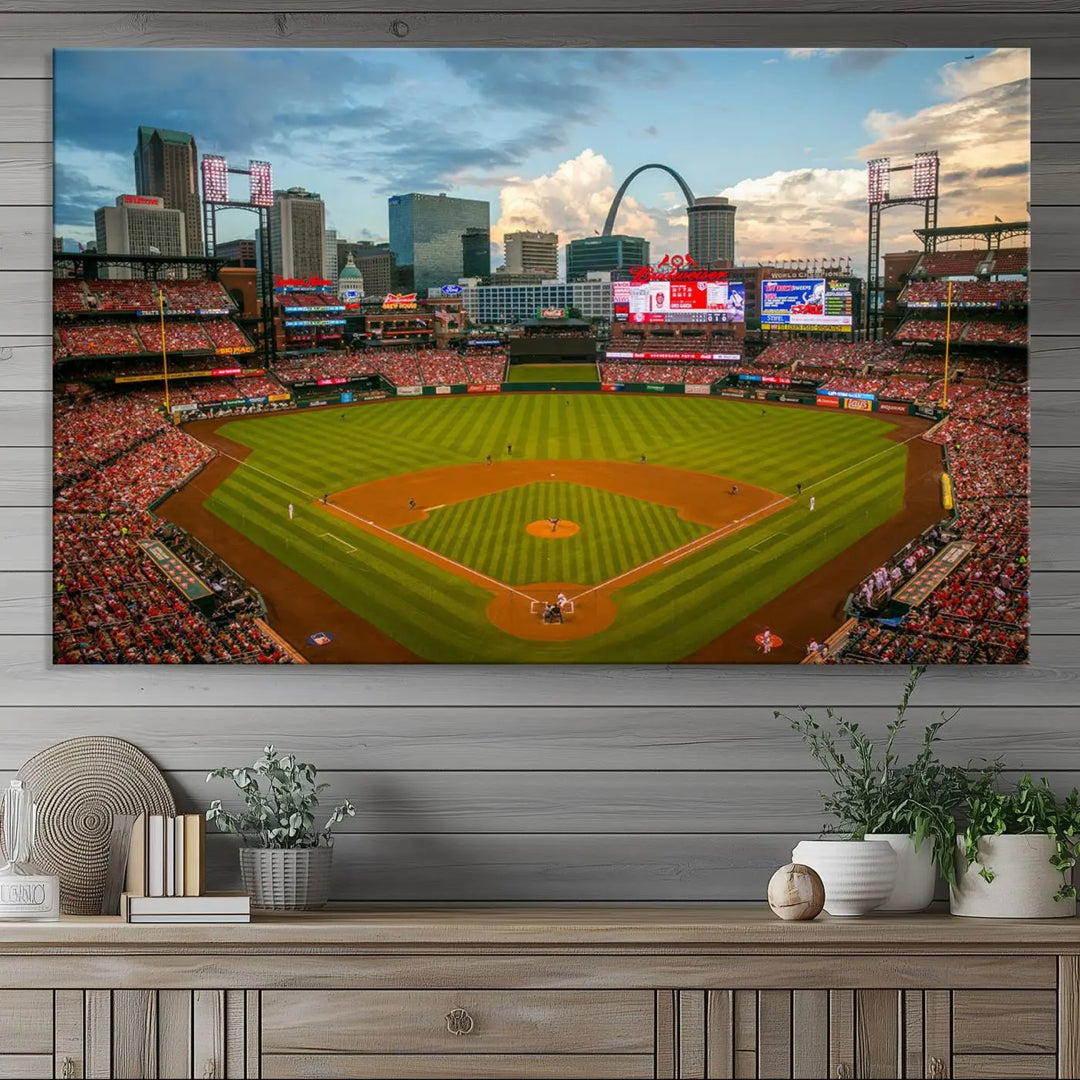 Busch Stadium St Louis Cardinals Baseball Stadium Wall Art Canvas Print