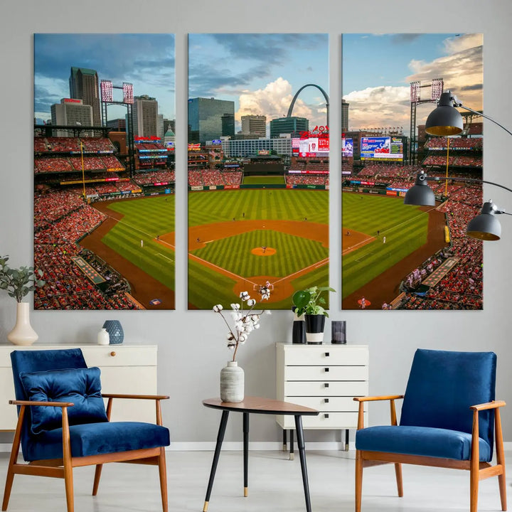 Busch Stadium St Louis Cardinals Baseball Stadium Wall Art Canvas Print