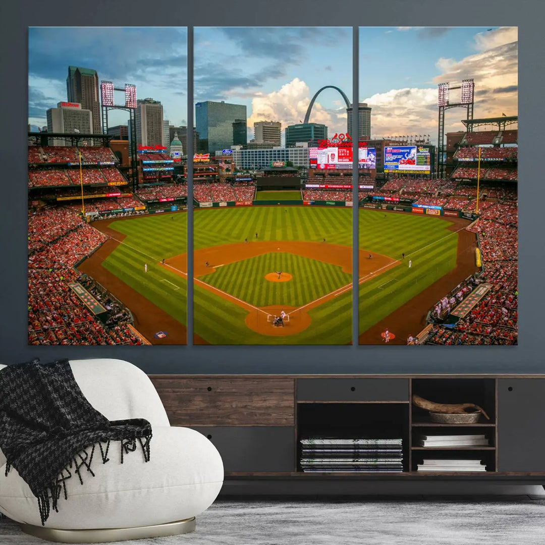 Busch Stadium St Louis Cardinals Baseball Stadium Wall Art Canvas Print