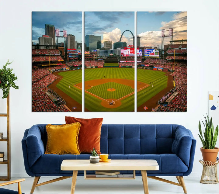 Busch Stadium St Louis Cardinals Baseball Stadium Wall Art Canvas Print