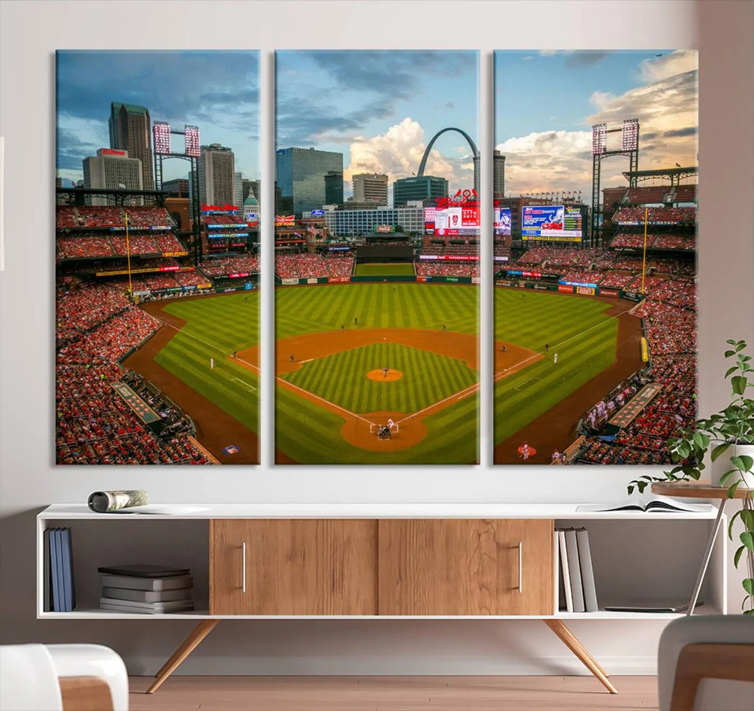 Busch Stadium St Louis Cardinals Baseball Stadium Wall Art Canvas Print