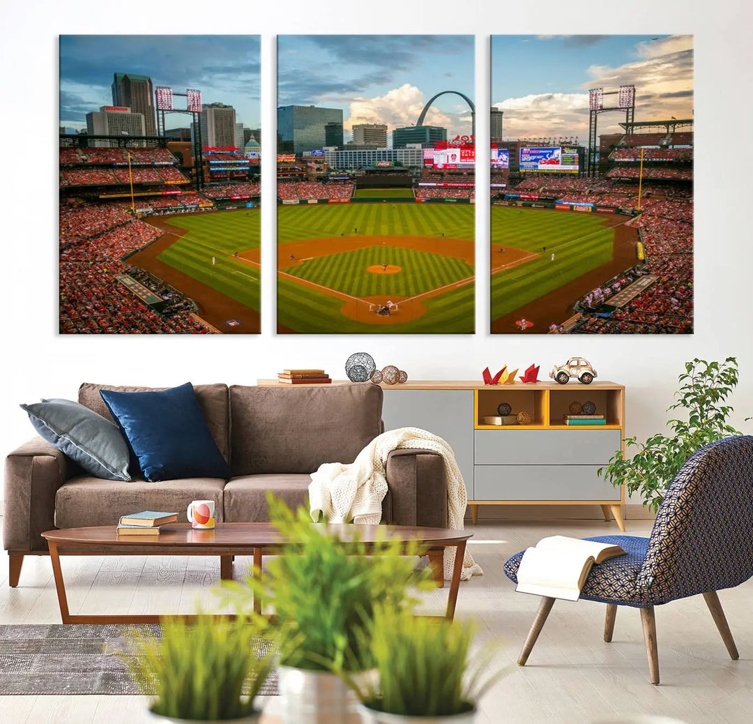 Busch Stadium St Louis Cardinals Baseball Stadium Wall Art Canvas Print