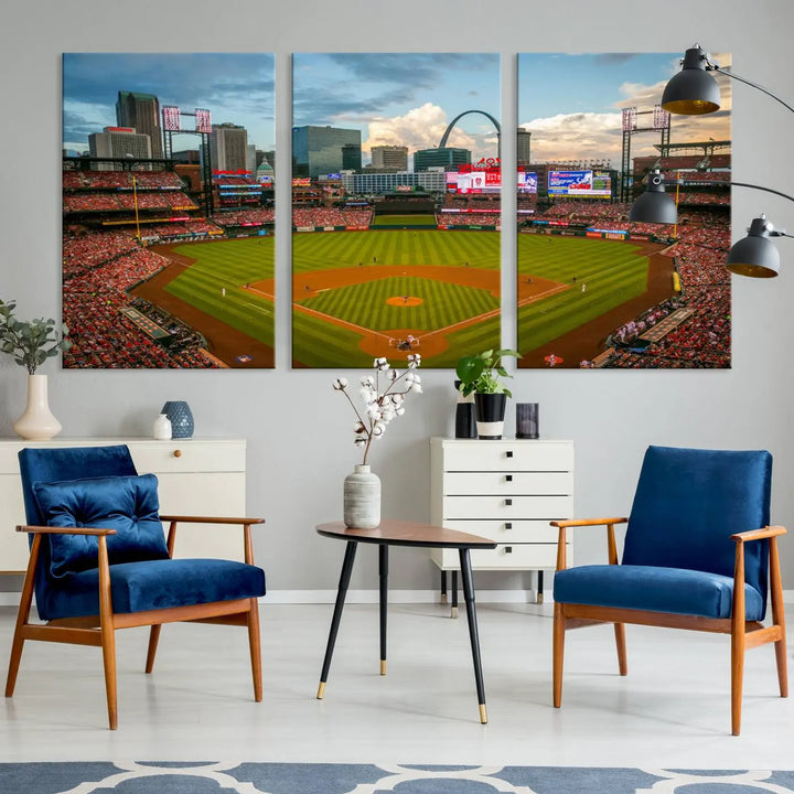 Busch Stadium St Louis Cardinals Baseball Stadium Wall Art Canvas Print