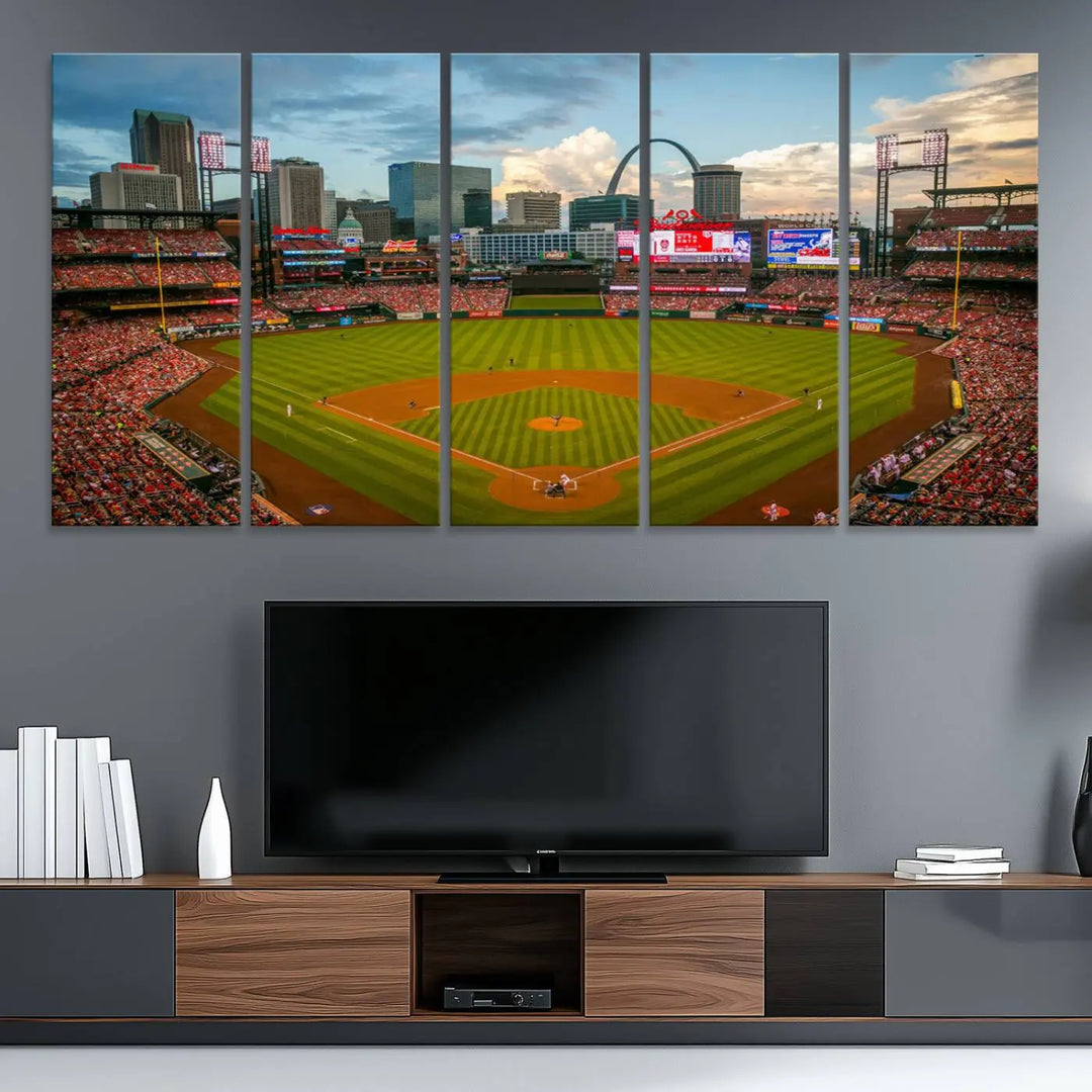 Busch Stadium St Louis Cardinals Baseball Stadium Wall Art Canvas Print