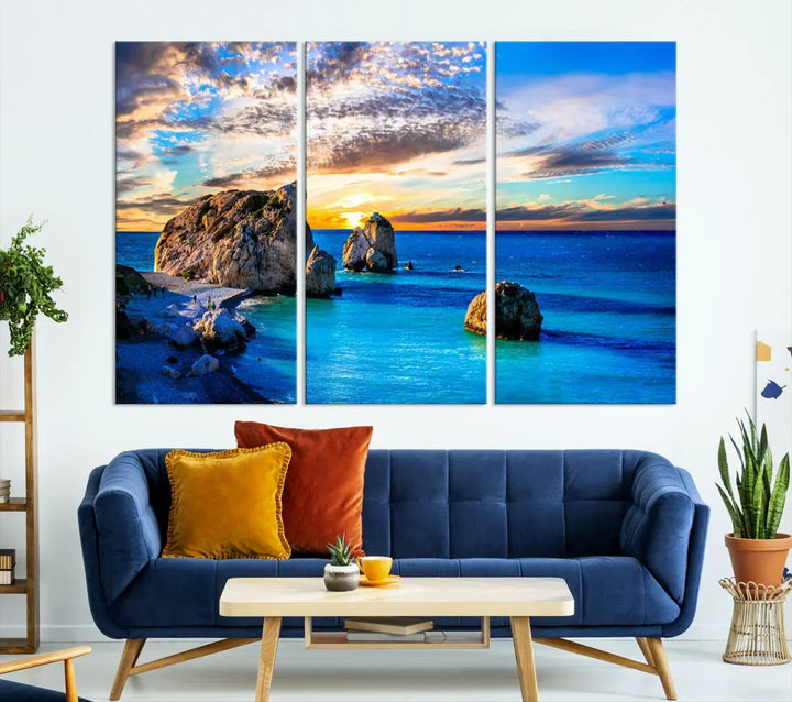 Calming Ocean View Beach Wall Art Canvas Print Nautical Wall Decor