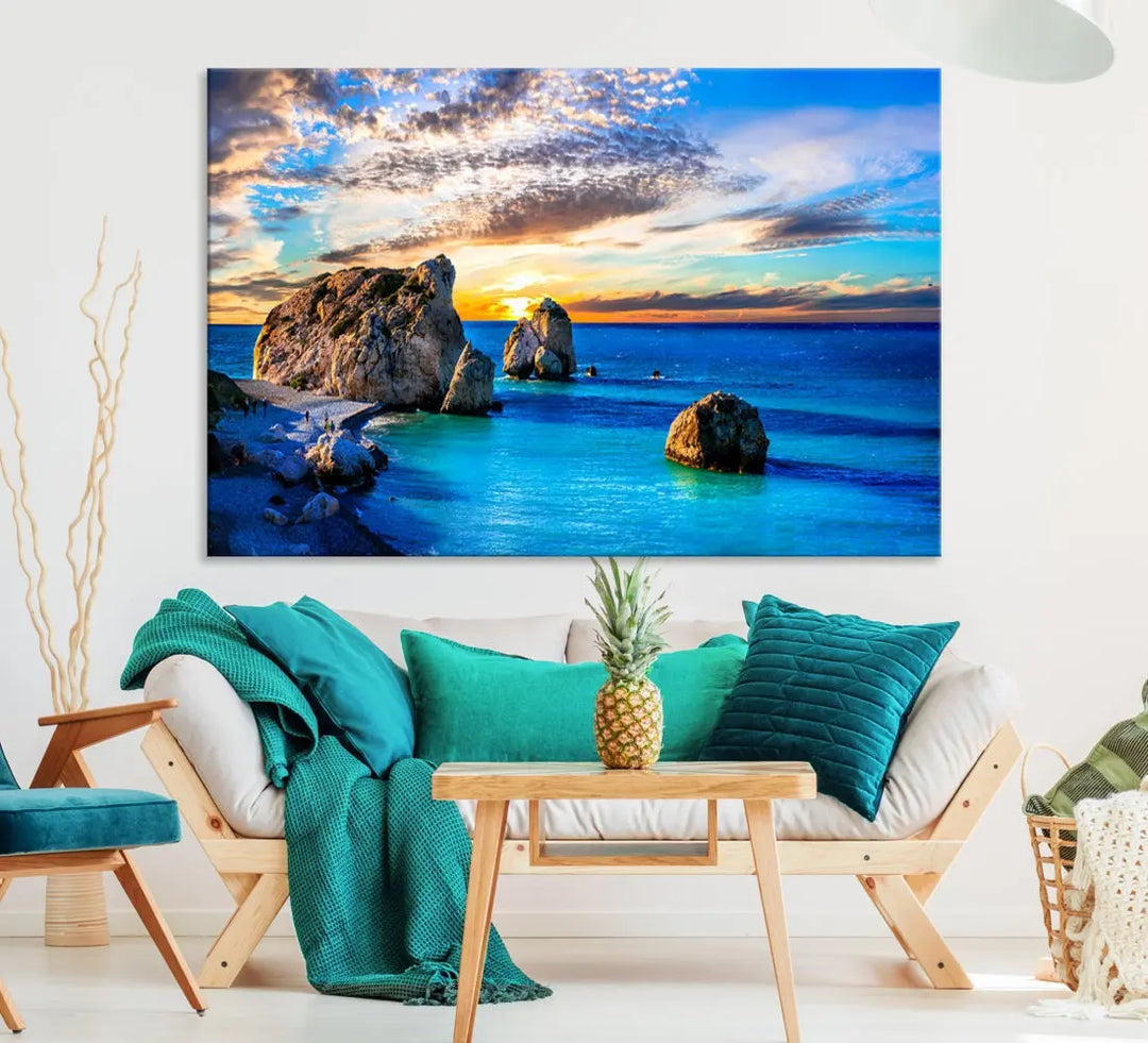 Calming Ocean View Beach Wall Art Canvas Print Nautical Wall Decor