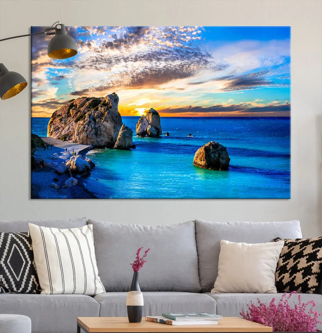 Calming Ocean View Beach Wall Art Canvas Print Nautical Wall Decor