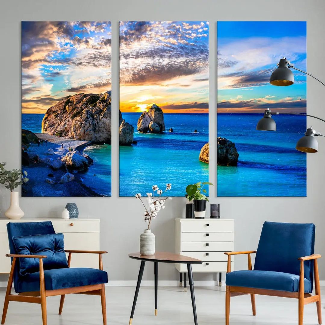 Calming Ocean View Beach Wall Art Canvas Print Nautical Wall Decor