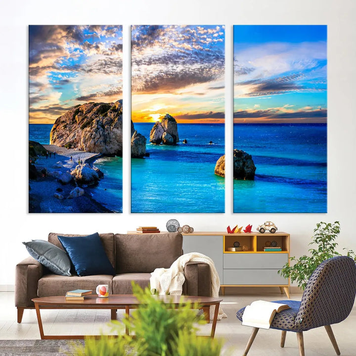 Calming Ocean View Beach Wall Art Canvas Print Nautical Wall Decor