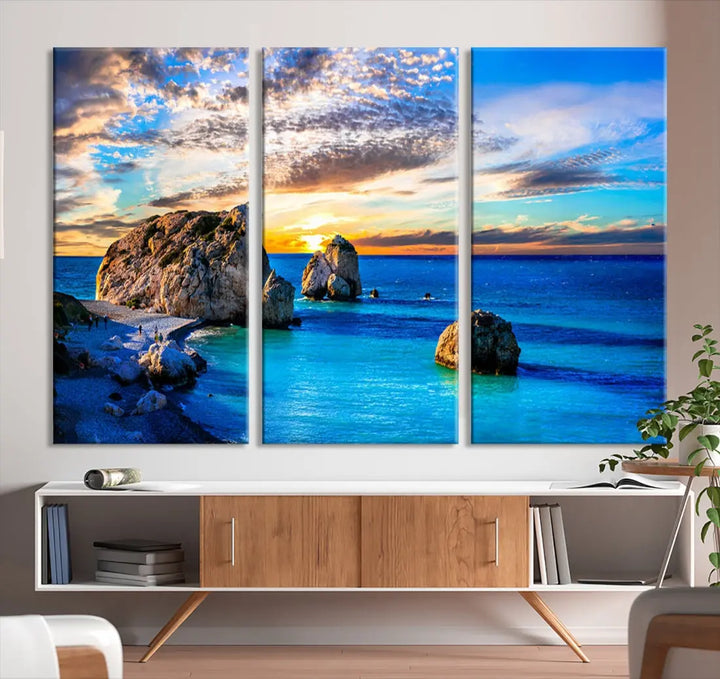 Calming Ocean View Beach Wall Art Canvas Print Nautical Wall Decor