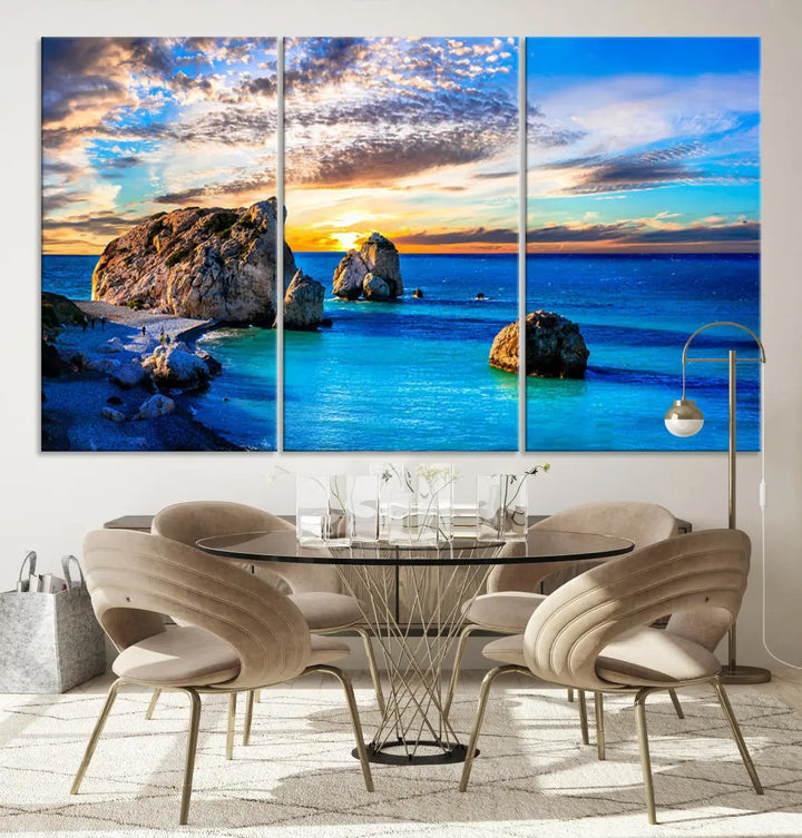 Calming Ocean View Beach Wall Art Canvas Print Nautical Wall Decor