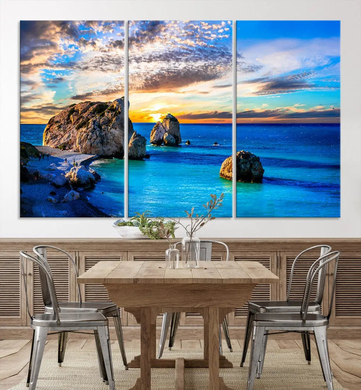 Calming Ocean View Beach Wall Art Canvas Print Nautical Wall Decor