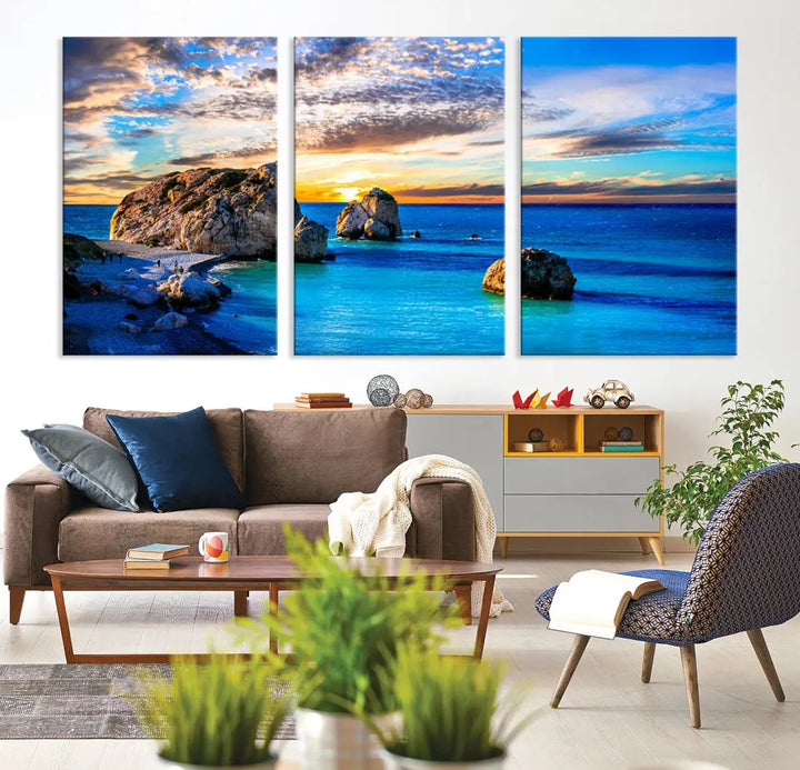 Calming Ocean View Beach Wall Art Canvas Print Nautical Wall Decor