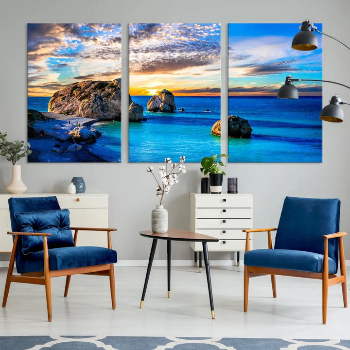 Calming Ocean View Beach Wall Art Canvas Print Nautical Wall Decor