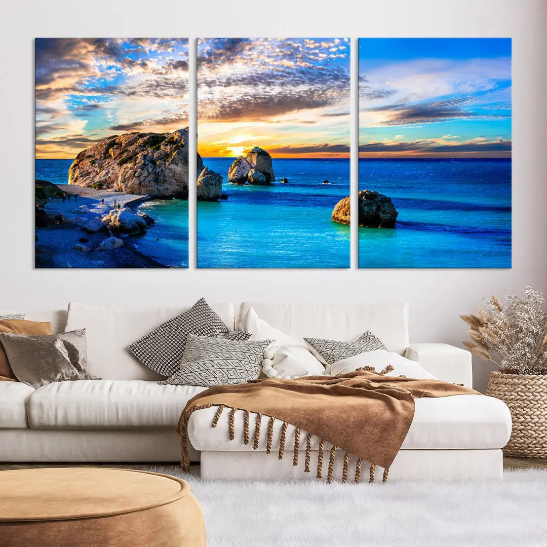 Calming Ocean View Beach Wall Art Canvas Print Nautical Wall Decor