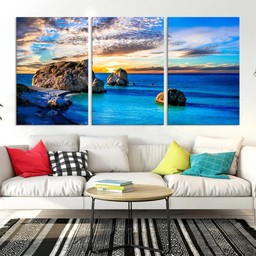 Calming Ocean View Beach Wall Art Canvas Print Nautical Wall Decor