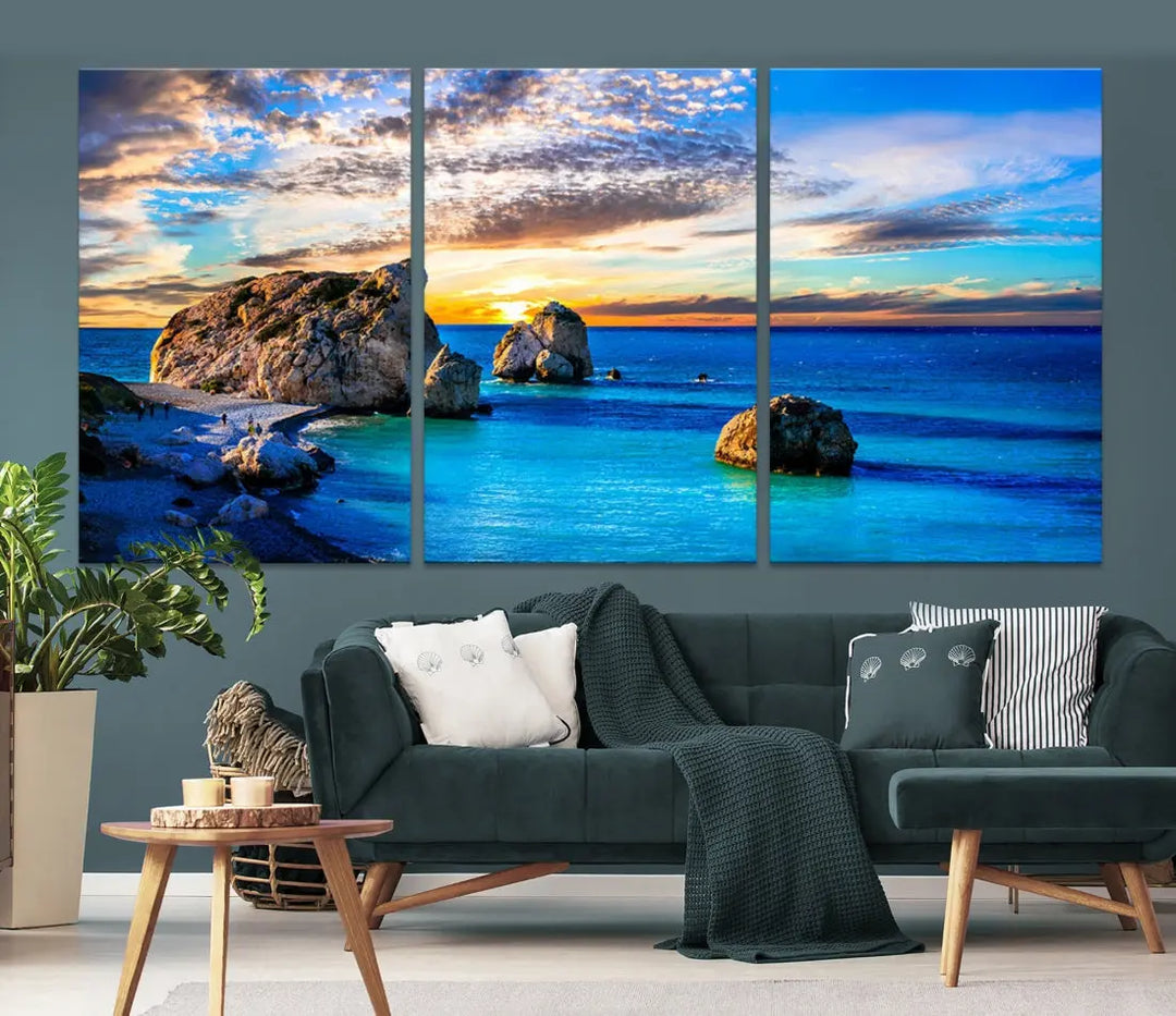 Calming Ocean View Beach Wall Art Canvas Print Nautical Wall Decor