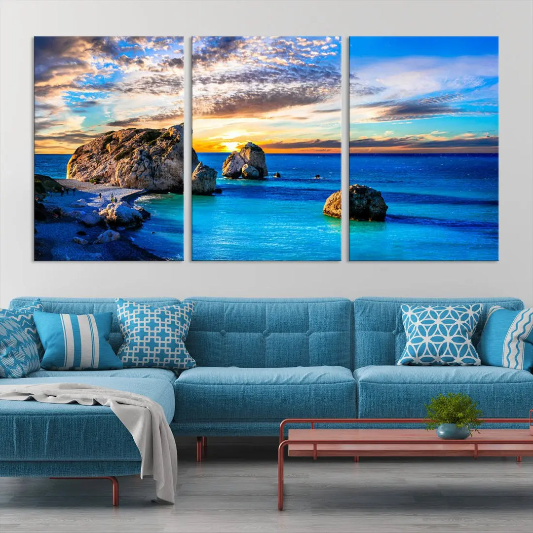 Calming Ocean View Beach Wall Art Canvas Print Nautical Wall Decor