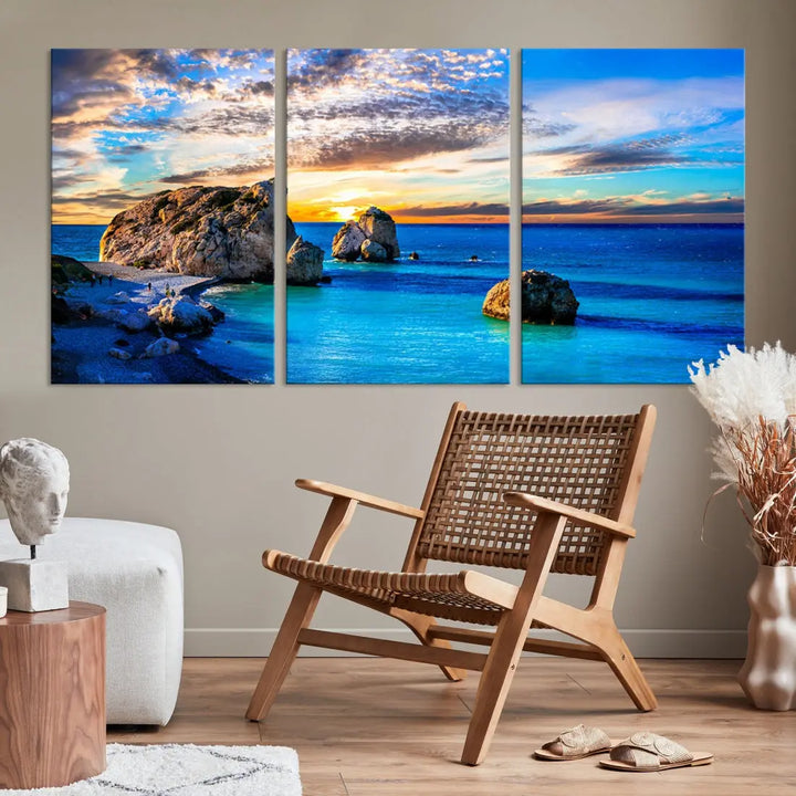 Calming Ocean View Beach Wall Art Canvas Print Nautical Wall Decor