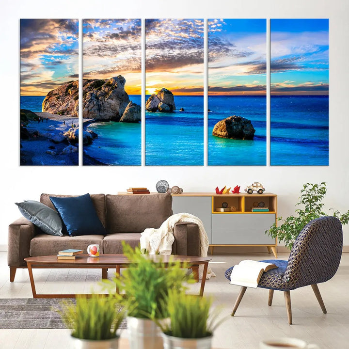 Calming Ocean View Beach Wall Art Canvas Print Nautical Wall Decor