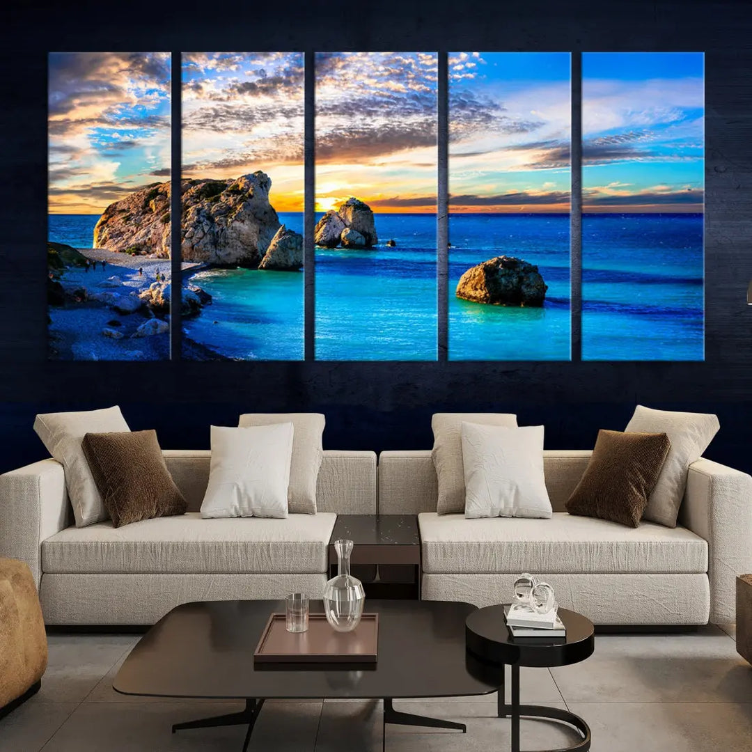 Calming Ocean View Beach Wall Art Canvas Print Nautical Wall Decor