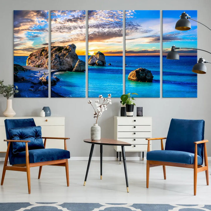 Calming Ocean View Beach Wall Art Canvas Print Nautical Wall Decor