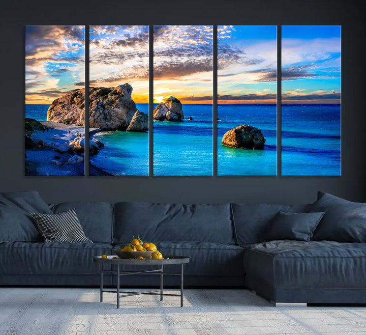 Calming Ocean View Beach Wall Art Canvas Print Nautical Wall Decor